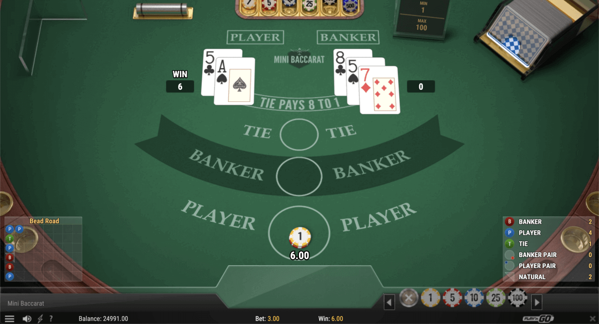 Mini Baccarat by Playn Go